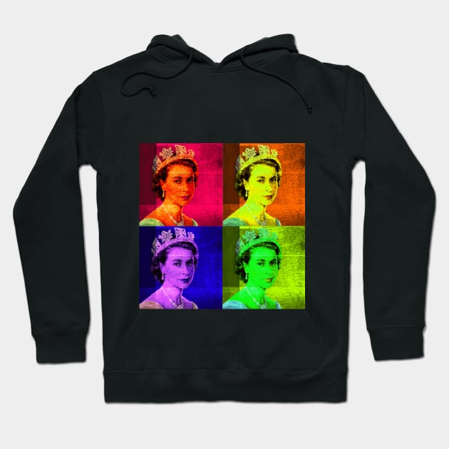 Pop Art - Queen Elizabeth II Hoodie by Naves